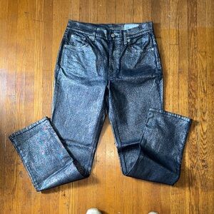 GAP Metallic Blue Jeans with Silver Finish
